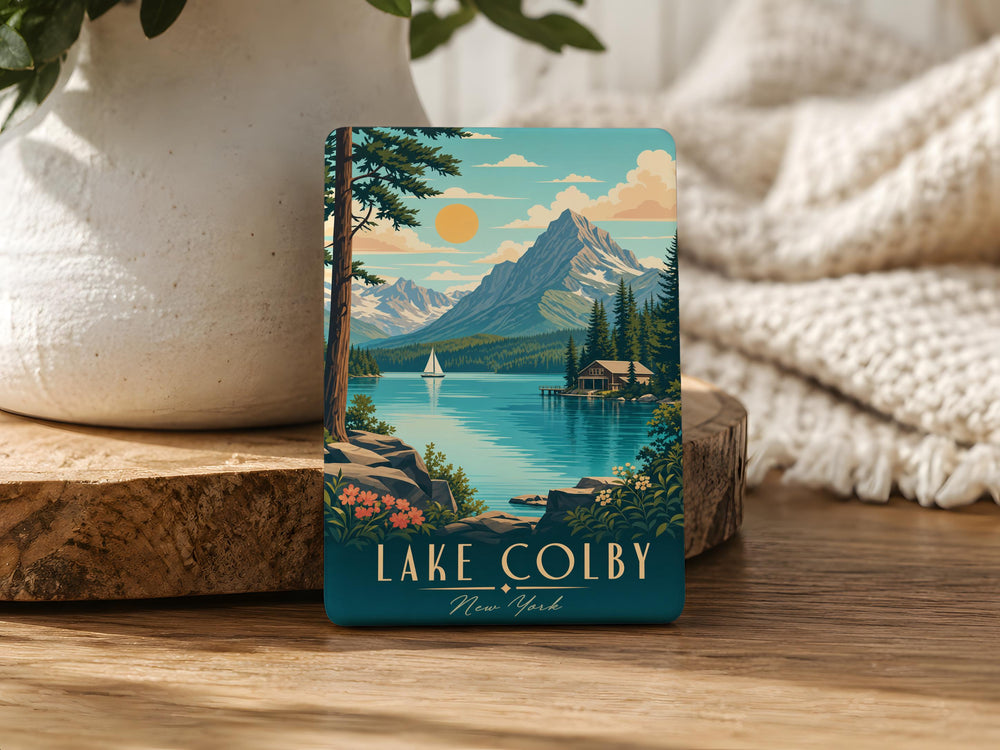 Lake Colby Fridge Magnet, Adirondack Mountains Souvenir, New York Travel Keepsake, Lake Scene Kitchen Magnet