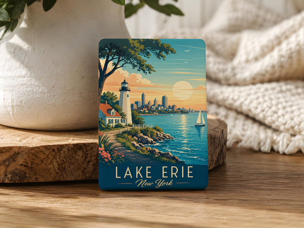Lake Erie New York Fridge Magnet, Lake Erie NY Souvenir Magnet, Great Lakes Travel Gift, Buffalo NY Lakeside Keepsake Magnet