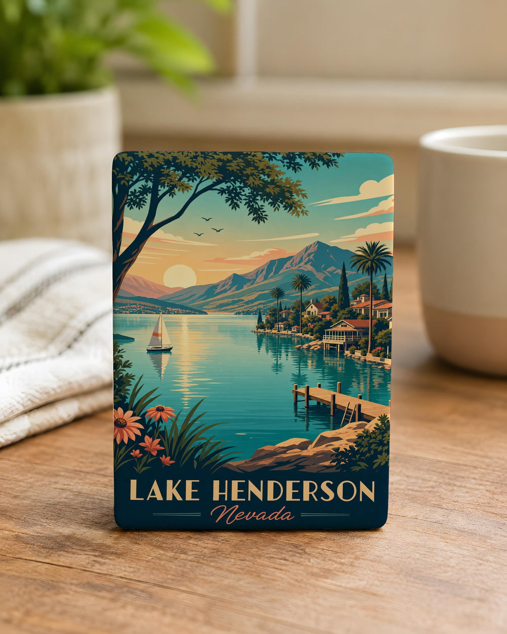 Lake Henderson Fridge Magnet, Lake Henderson Souvenir Magnet, Henderson Lake Landmark Travel Keepsake, Lakefront Gift