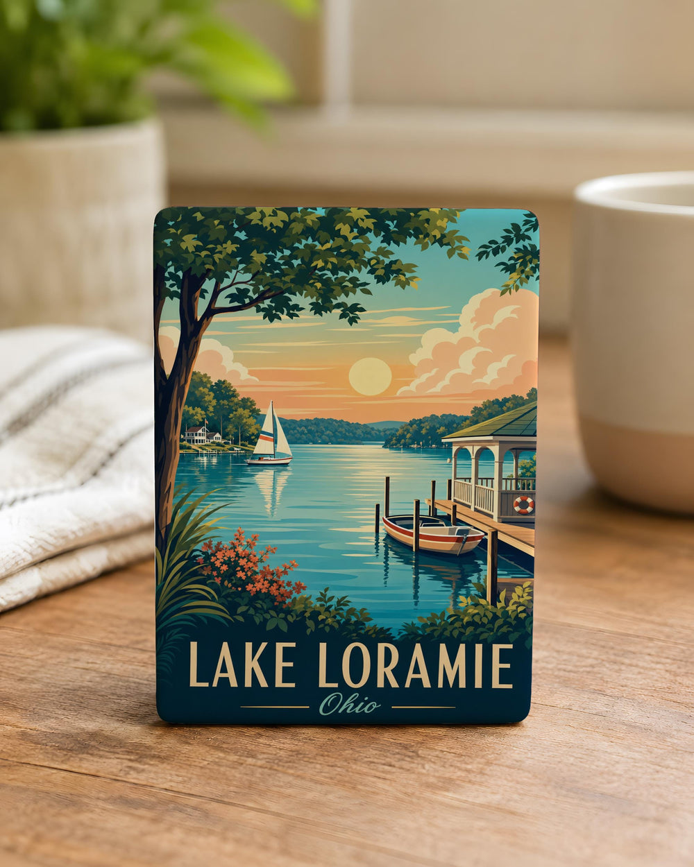 Lake Loramie Fridge Magnet, Lake Loramie State Park Souvenir Magnet, Ohio Lake Gift, Outdoors Travel Keepsake Magnet