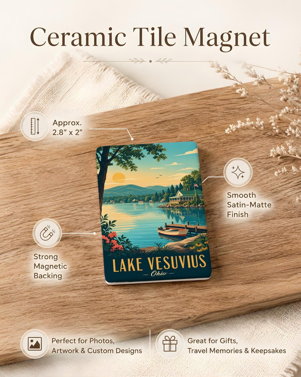 Lake Vesuvius Ohio Fridge Magnet, Lake Vesuvius State Forest Souvenir Magnet, Ohio Travel Keepsake Magnet