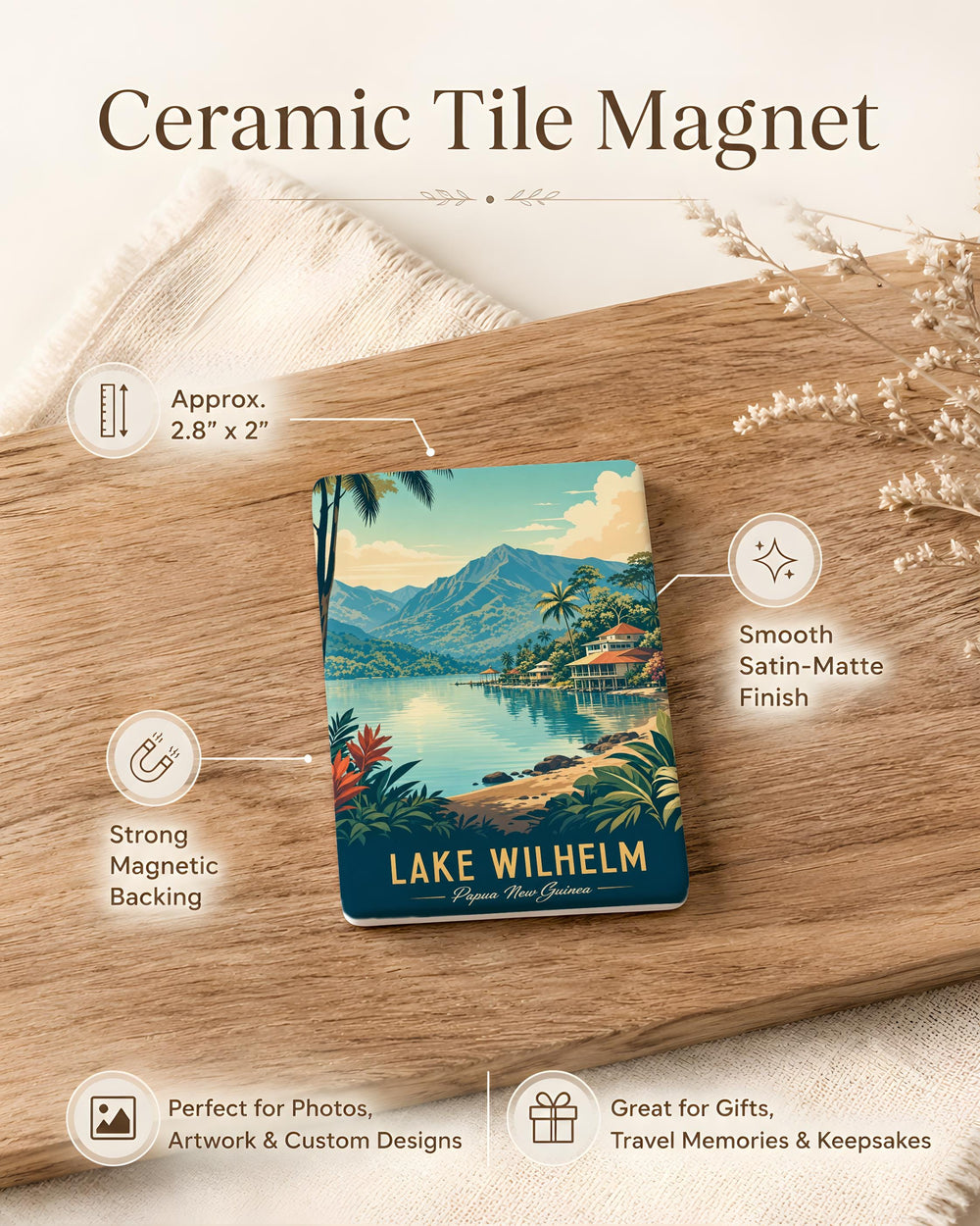 Lake Wilhelm Fridge Magnet, Lake Wilhelm Pennsylvania Souvenir Magnet, Outdoor Lake Scene Refrigerator Magnet