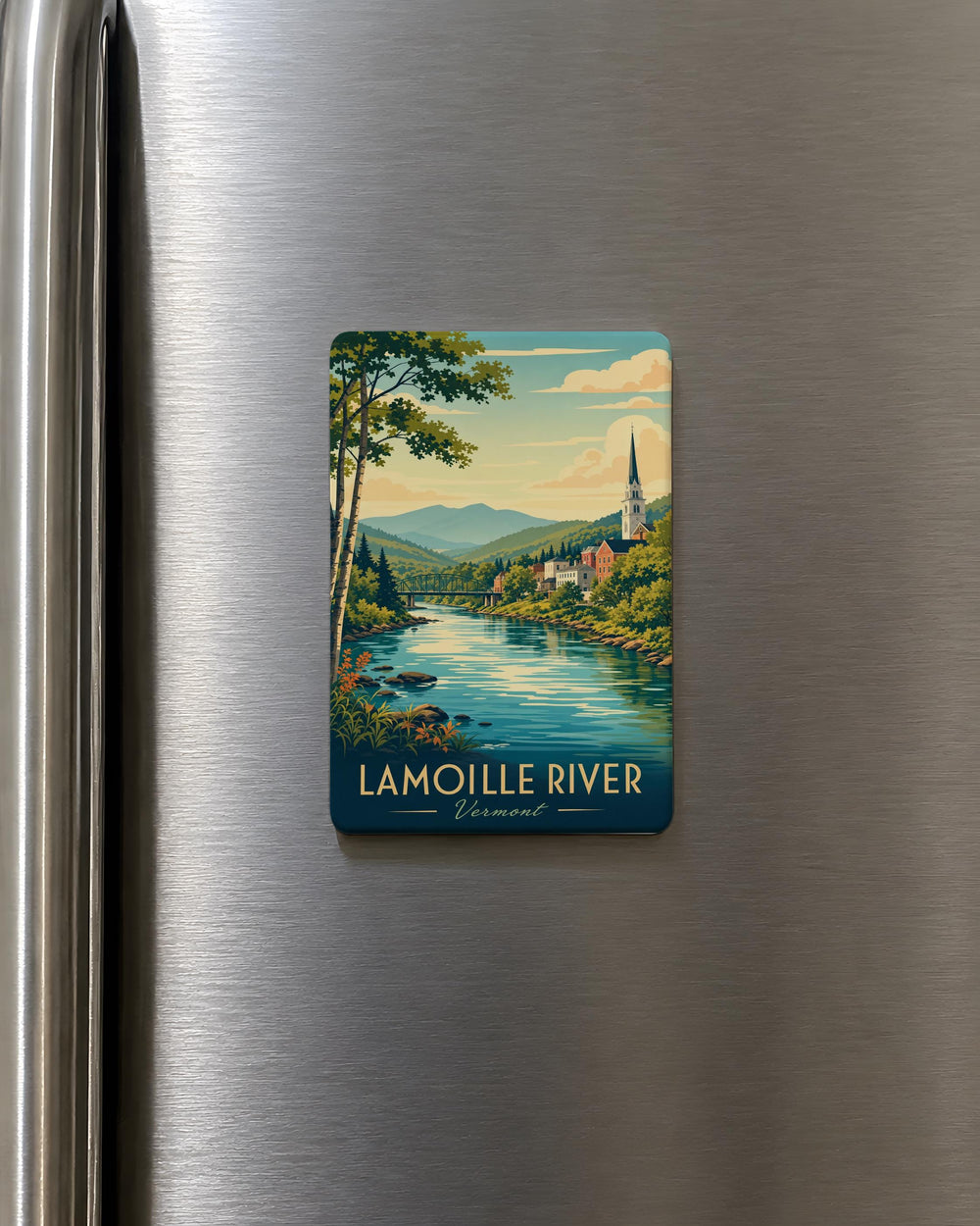Lamoille River Fridge Magnet, Vermont River Souvenir, Scenic Waterway Keepsake, Nature Travel Gift