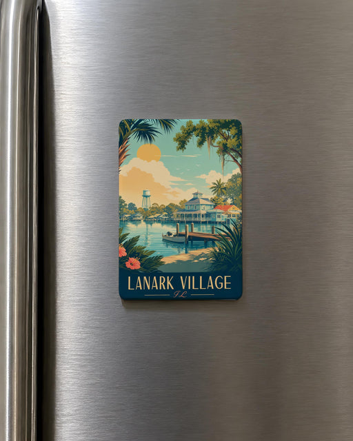 Lanark Village FL Fridge Magnet, Lanark Village Florida Souvenir Magnet, Coastal Gulf Town Travel Keepsake Gift