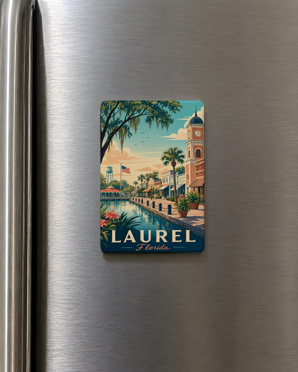 Laurel Florida Fridge Magnet, Laurel FL Souvenir Magnet, Florida Travel Gift, City Landmark Keepsake Magnet