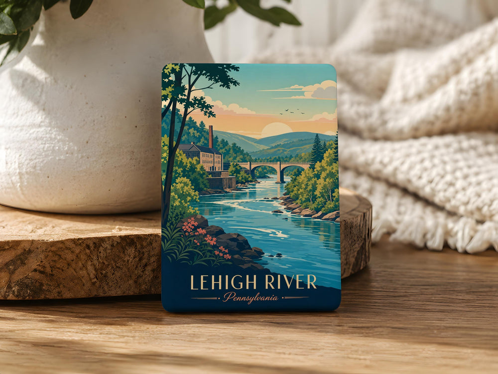 Lehigh River Fridge Magnet, Pennsylvania River Souvenir, Lehigh Gorge Outdoor Adventure Gift, Hiking Camping Travel Keepsake