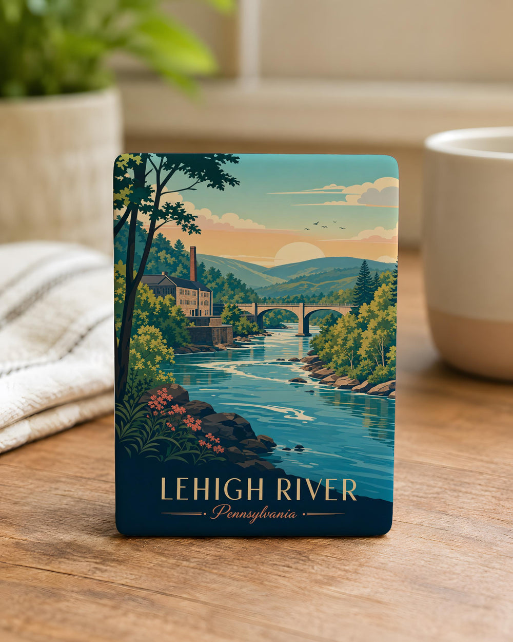 Lehigh River Fridge Magnet, Pennsylvania River Souvenir, Lehigh Gorge Outdoor Adventure Gift, Hiking Camping Travel Keepsake