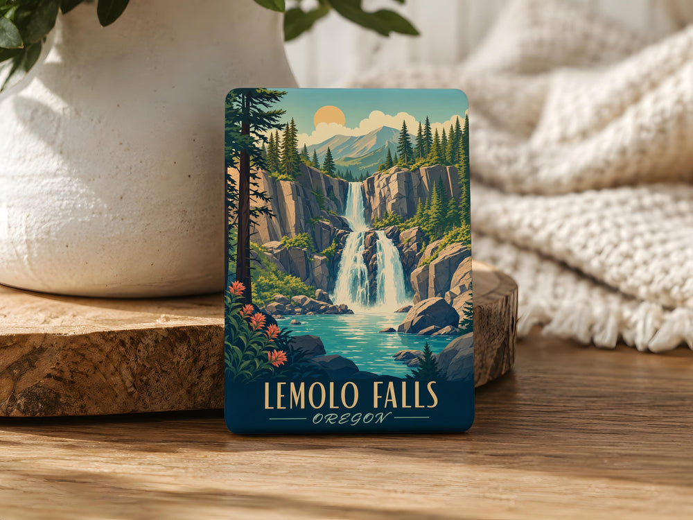 Lemolo Falls Fridge Magnet, Waterfall Nature Scenery Souvenir Magnet, Pacific Northwest Landmark Gift