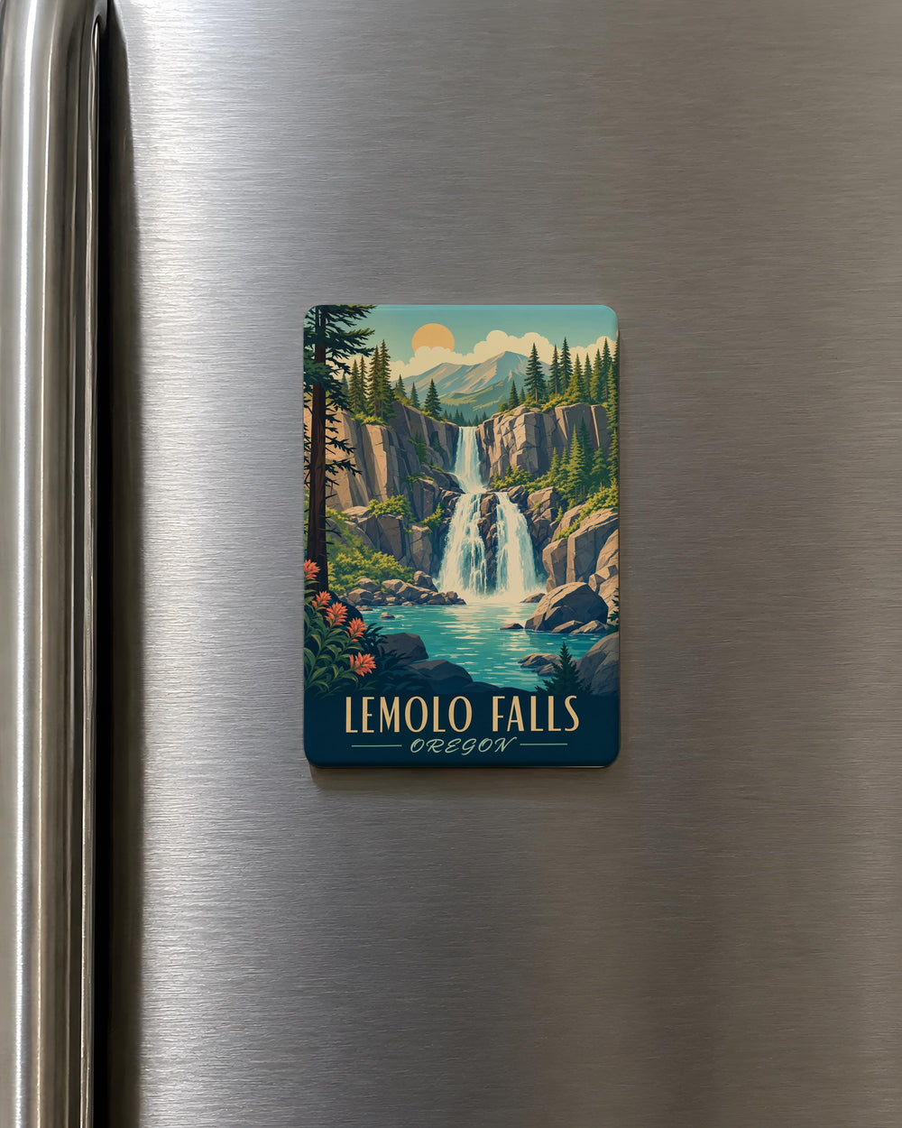 Lemolo Falls Fridge Magnet, Waterfall Nature Scenery Souvenir Magnet, Pacific Northwest Landmark Gift