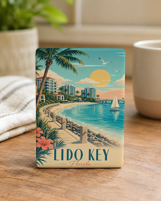 Lido Key Fridge Magnet, Florida Beach Souvenir Magnet, Coastal Island Vacation Travel Gift, Sarasota FL Keepsake Magnet