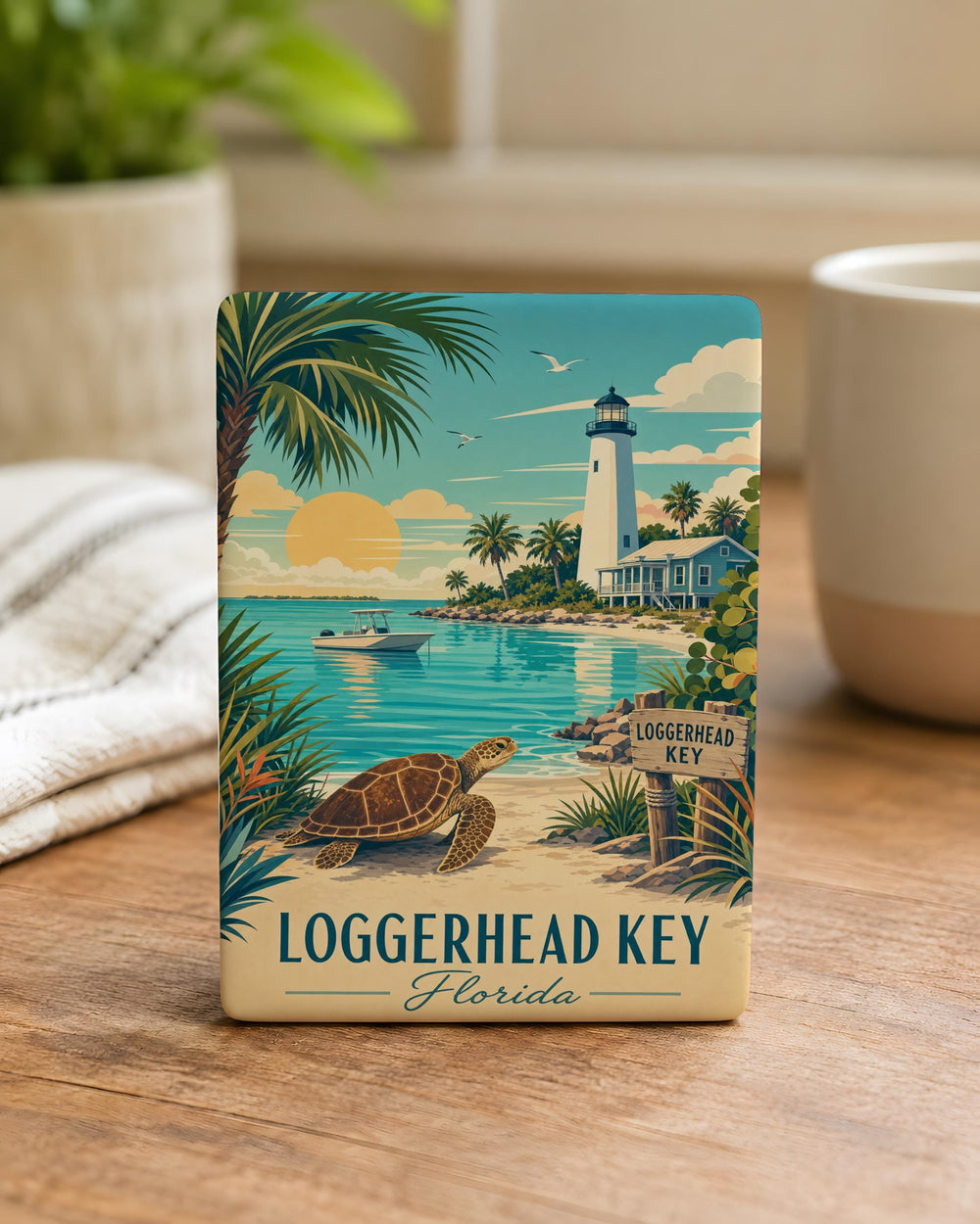 Loggerhead Key Florida Fridge Magnet, Loggerhead Sea Turtle Souvenir, Florida Keys Beach Travel Gift