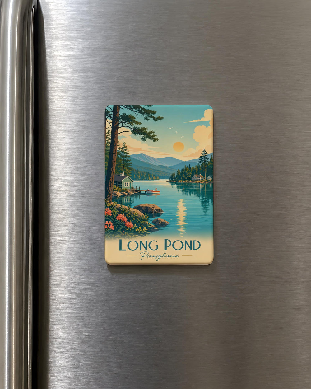 Long Pond Fridge Magnet, Long Pond Lake Souvenir Magnet, Long Pond Nature Scenic Travel Keepsake Magnet