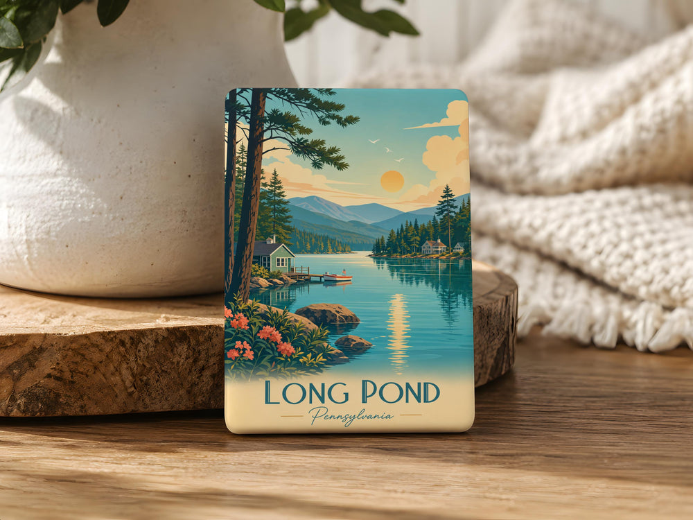 Long Pond Fridge Magnet, Long Pond Lake Souvenir Magnet, Long Pond Nature Scenic Travel Keepsake Magnet