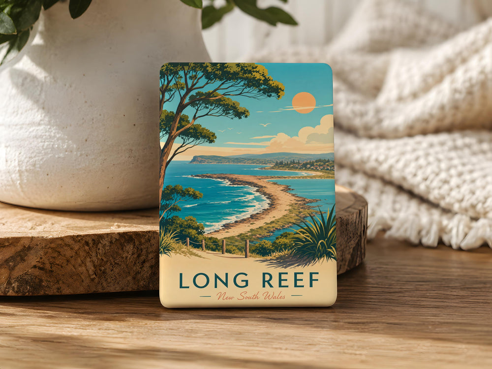 Long Reef Fridge Magnet, Long Reef Coastal Landmark Souvenir Magnet, Beach and Ocean Scenic Magnet