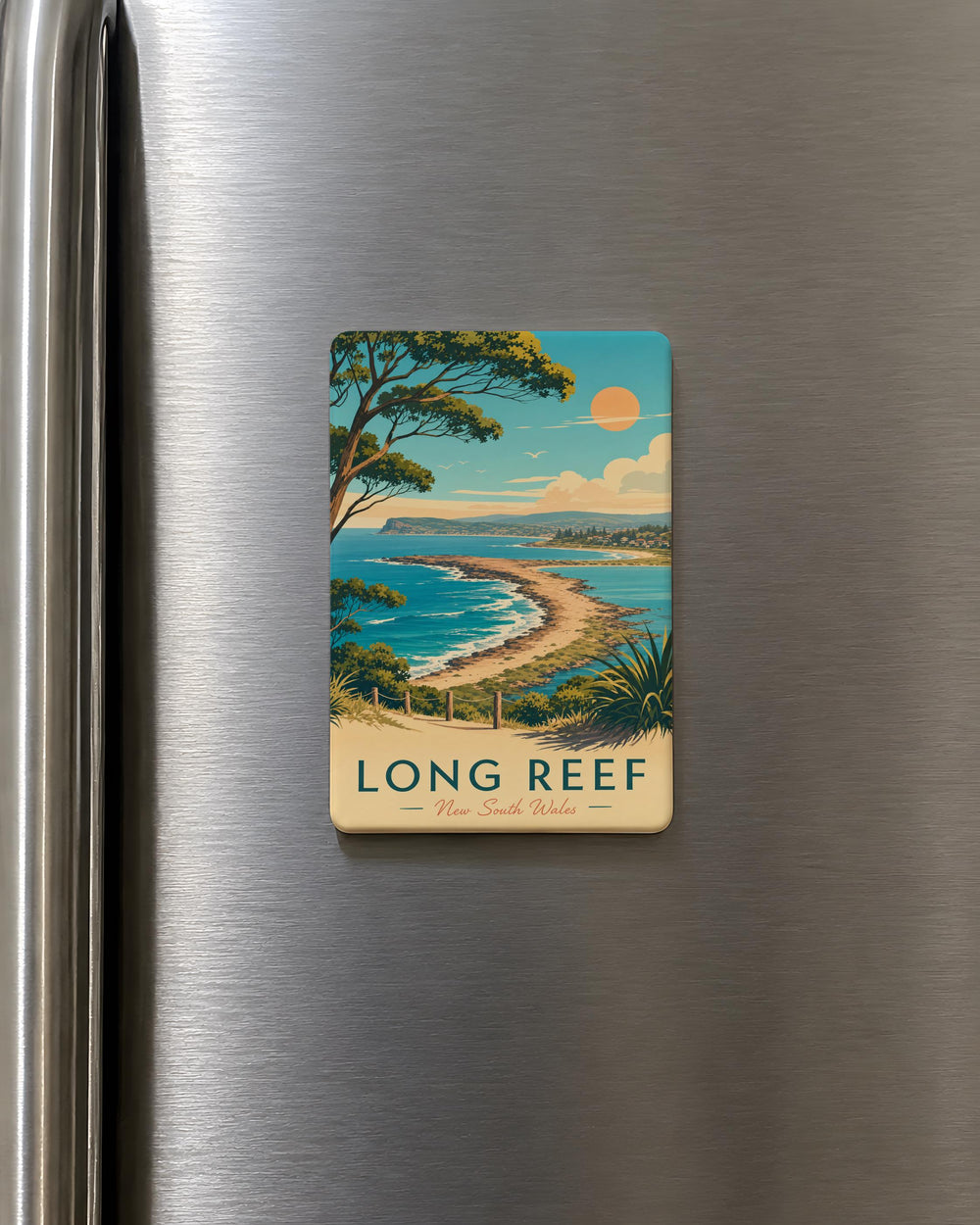 Long Reef Fridge Magnet, Long Reef Coastal Landmark Souvenir Magnet, Beach and Ocean Scenic Magnet