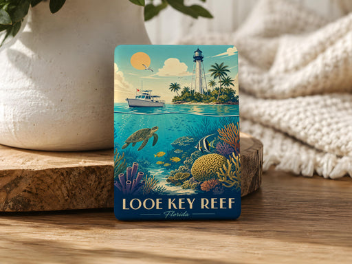 Looe Key Reef Fridge Magnet, Florida Keys Coral Reef Ocean Sea Life Souvenir Magnet
