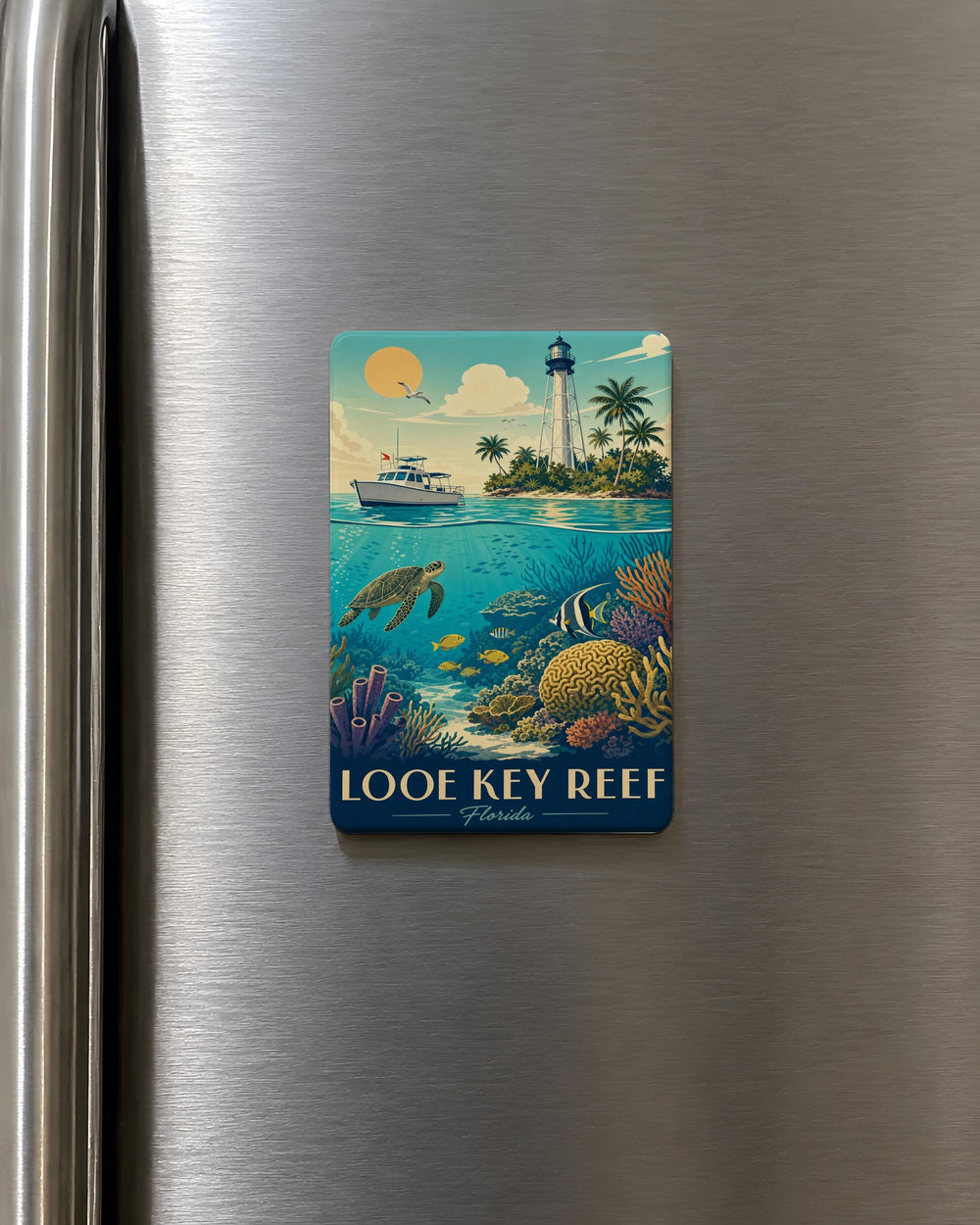 Looe Key Reef Fridge Magnet, Florida Keys Coral Reef Ocean Sea Life Souvenir Magnet