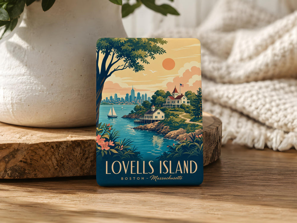 Lovells Island Fridge Magnet, Lovells Island Massachusetts Souvenir Magnet, Boston Harbor Islands Travel Keepsake Magnet