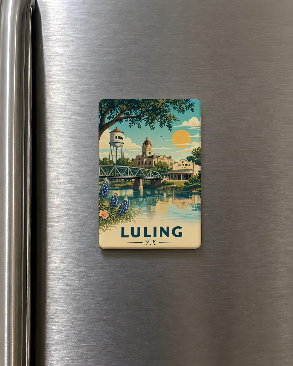 Luling Texas Fridge Magnet, Luling TX Souvenir Magnet, Texas Travel Gift, Small Town Texas Keepsake Magnet