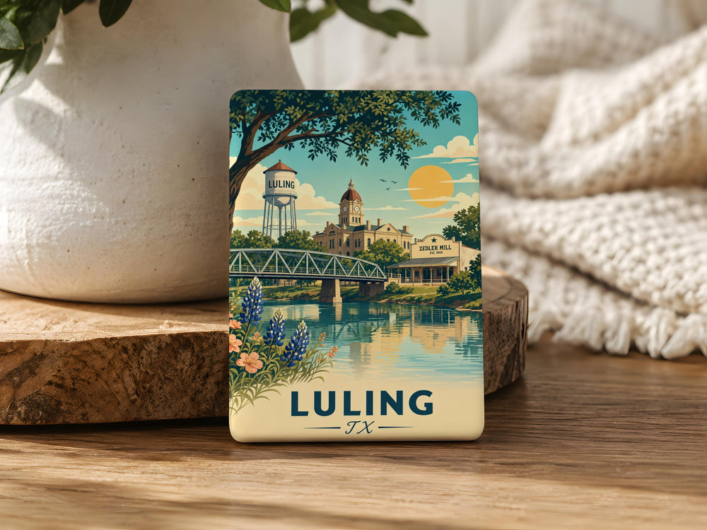 Luling Texas Fridge Magnet, Luling TX Souvenir Magnet, Texas Travel Gift, Small Town Texas Keepsake Magnet