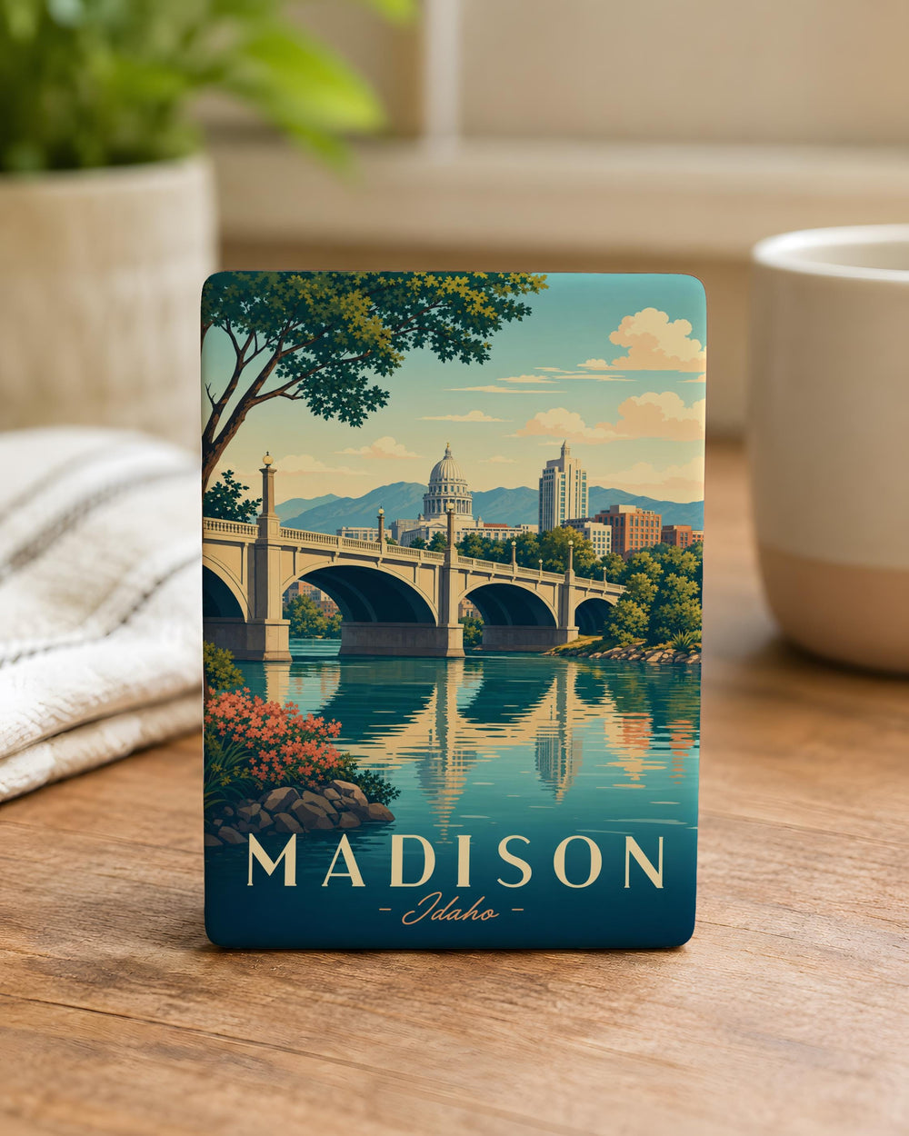 Madison Avenue Bridge Fridge Magnet, Harlem River NYC Landmark Souvenir Magnet, New York City Bridge Magnet