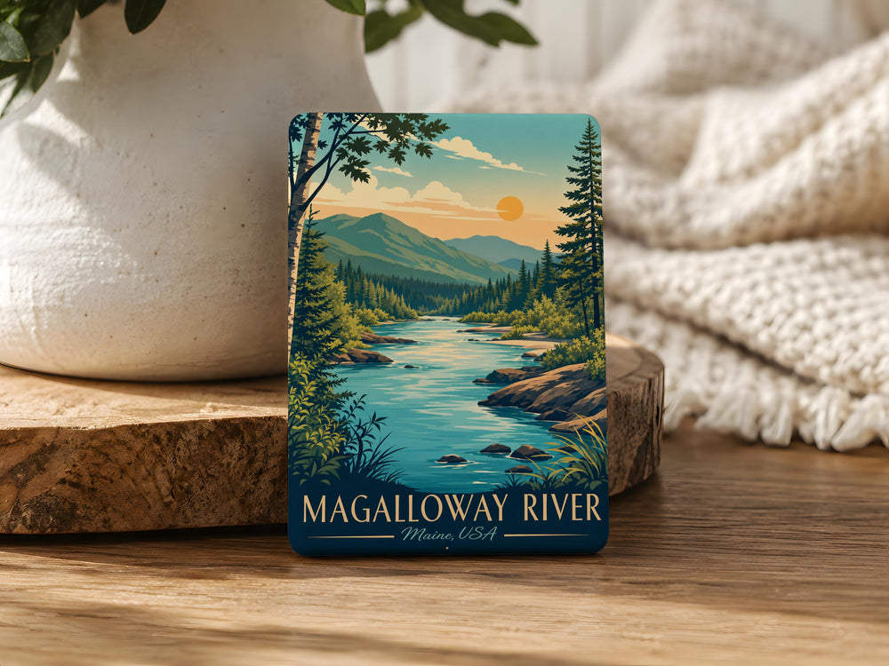 Magalloway River Fridge Magnet, Magalloway River Souvenir Magnet, Maine River Landmark Keepsake Magnet