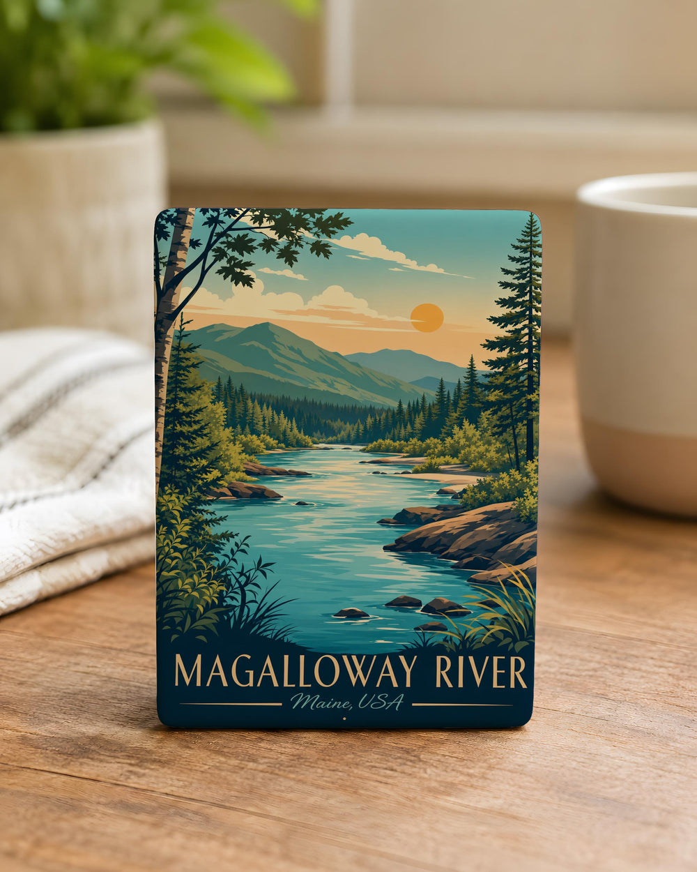 Magalloway River Fridge Magnet, Magalloway River Souvenir Magnet, Maine River Landmark Keepsake Magnet
