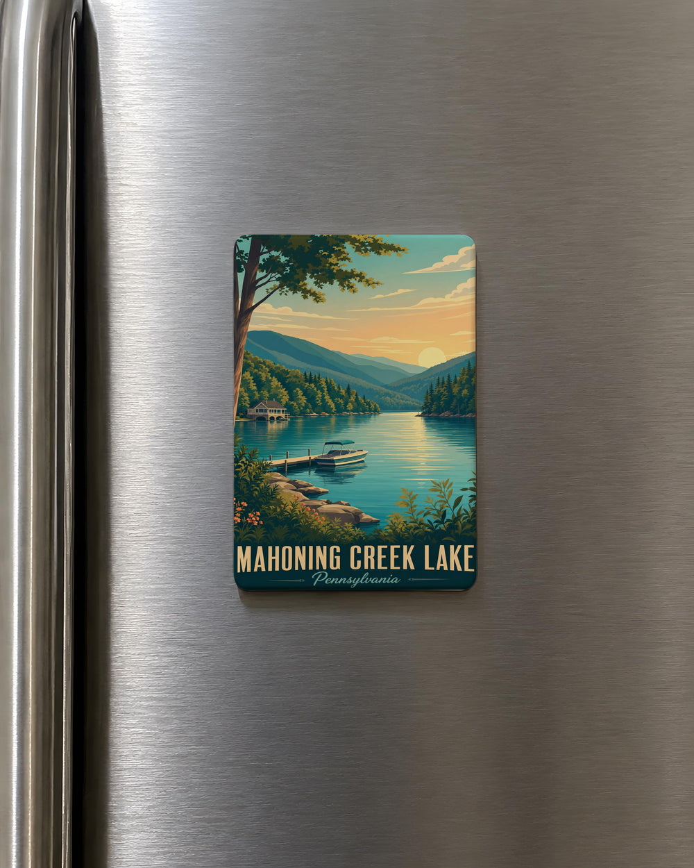 Mahoning Creek Lake Fridge Magnet, Pennsylvania Lake Souvenir, Outdoor Travel Keepsake, Nature Landmark Magnet