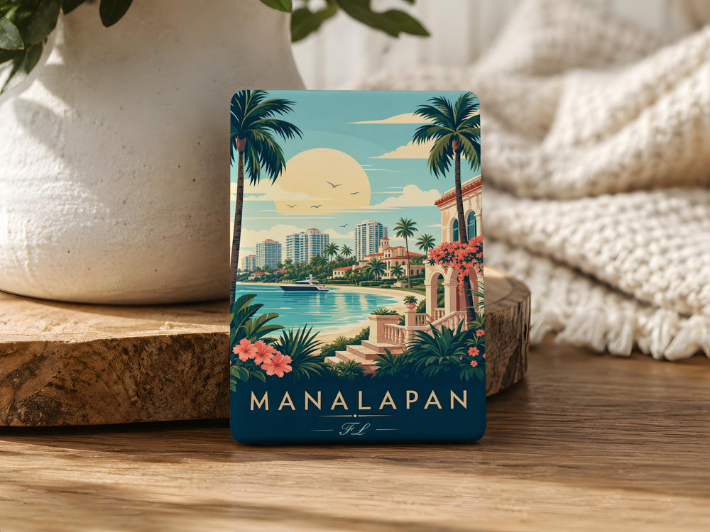 Manalapan FL Fridge Magnet, Florida Town Souvenir Magnet, Manalapan Florida Travel Keepsake, Coastal Florida Gift