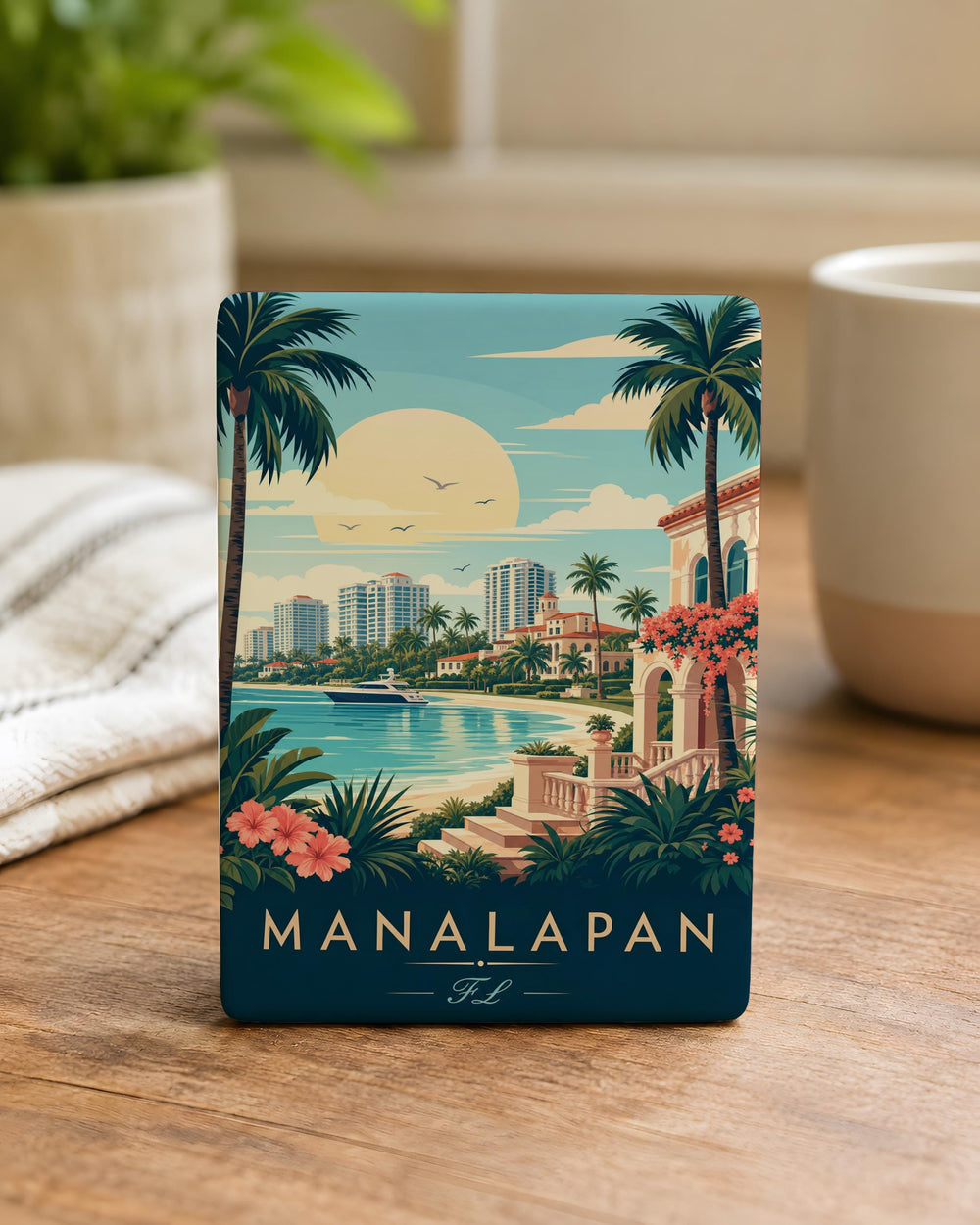 Manalapan FL Fridge Magnet, Florida Town Souvenir Magnet, Manalapan Florida Travel Keepsake, Coastal Florida Gift