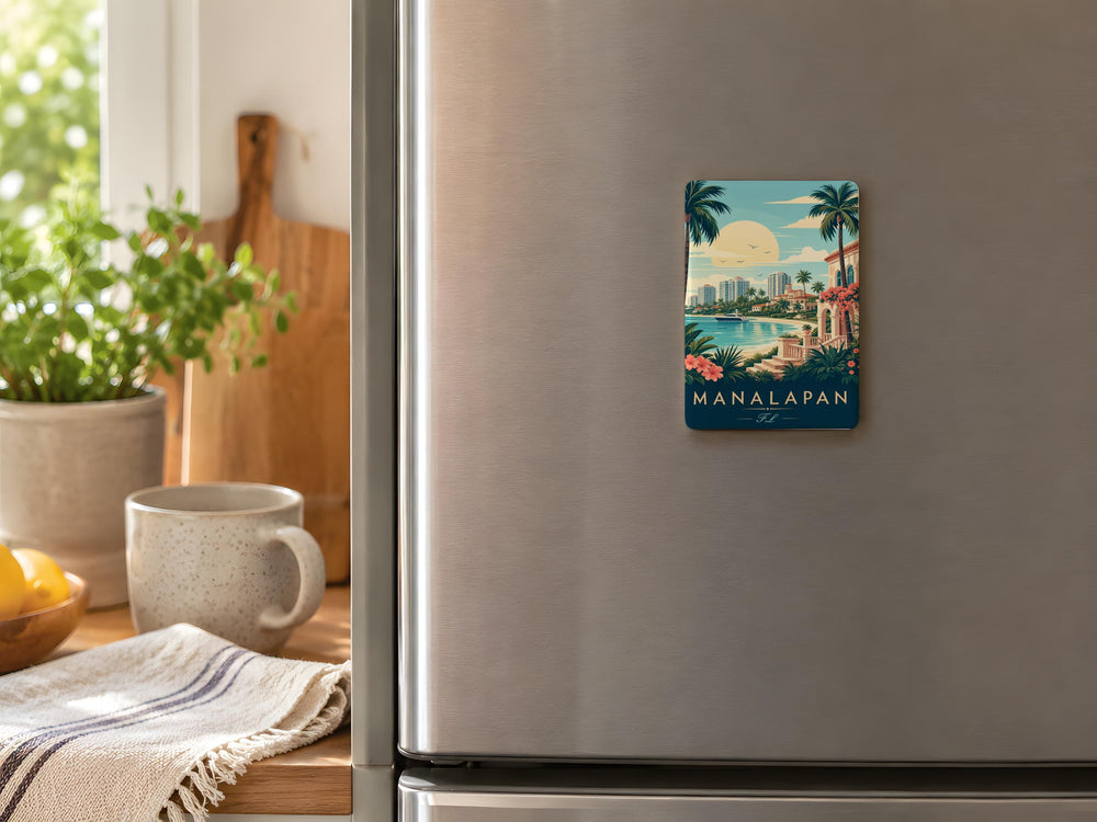 Manalapan FL Fridge Magnet, Florida Town Souvenir Magnet, Manalapan Florida Travel Keepsake, Coastal Florida Gift