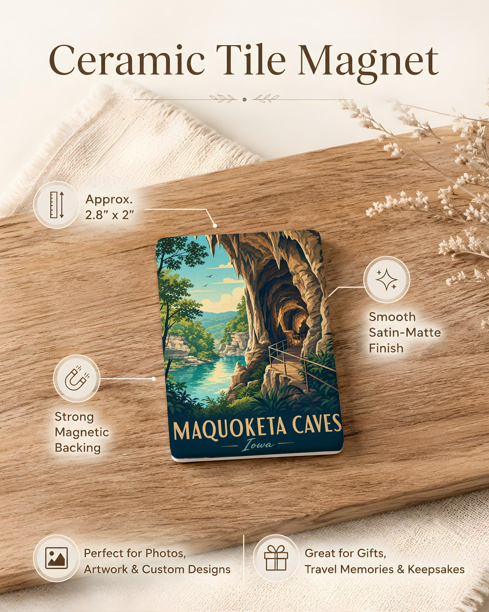 Maquoketa Caves State Park Fridge Magnet, Iowa Cave Park Souvenir Magnet, Maquoketa Caves Gift