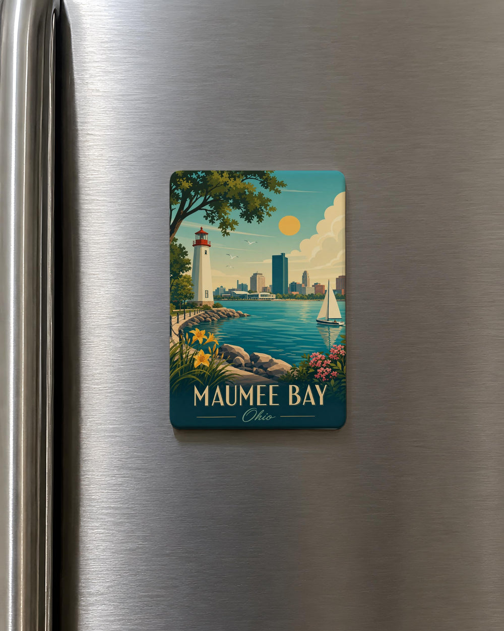 Maumee Bay Fridge Magnet, Maumee Bay Park Souvenir Magnet, Ohio Lake Erie Coastal Keepsake, Travel Gift for Nature Lovers