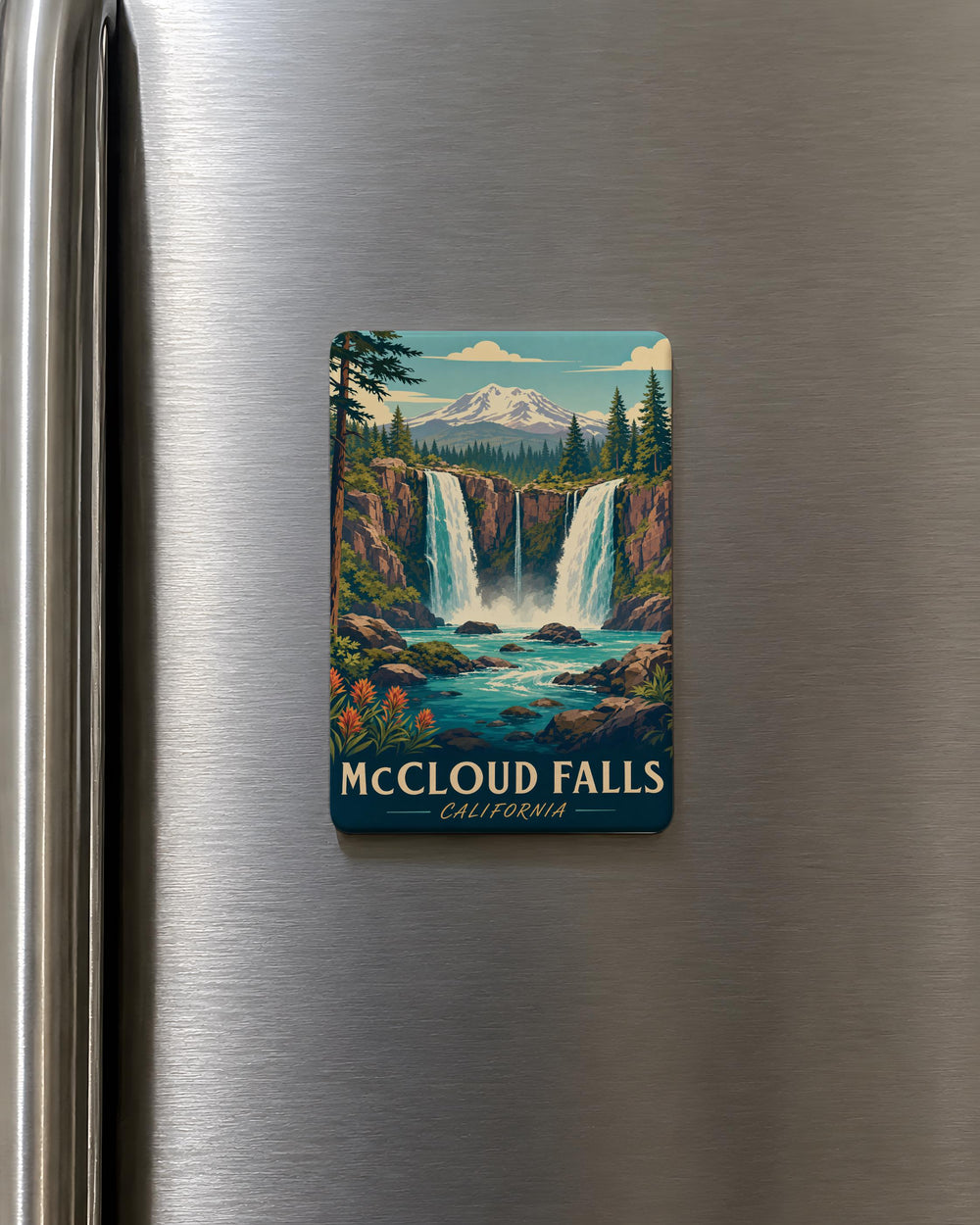 McCloud Falls Fridge Magnet, McCloud River Waterfall Souvenir, Northern California Nature Landmark Magnet, Travel Keepsake Gift