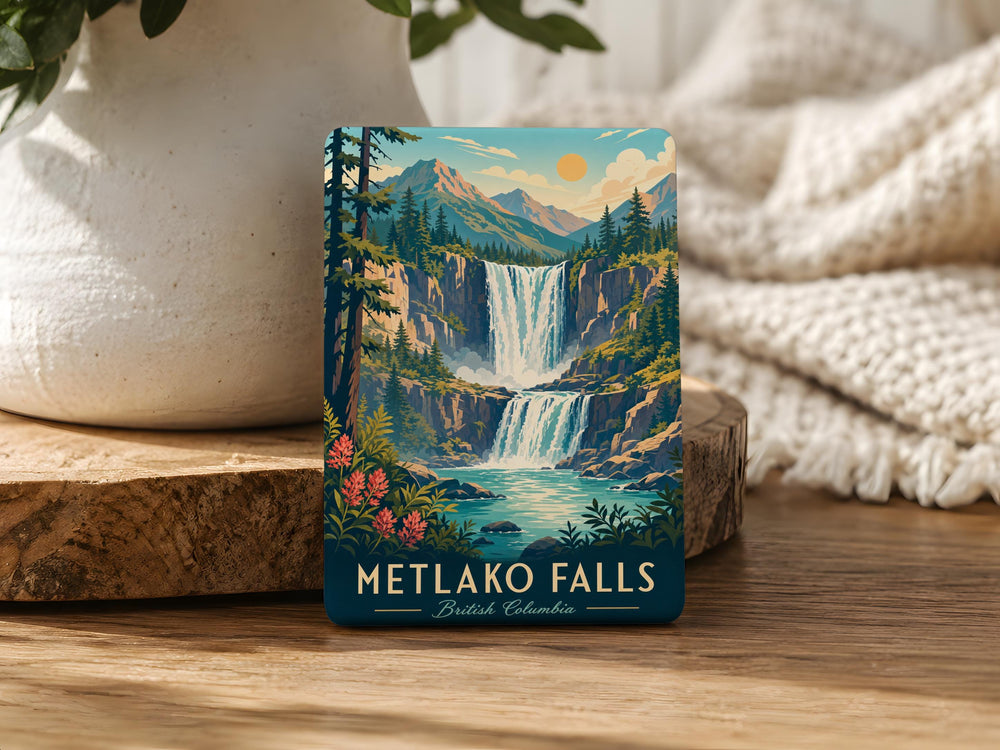 Metlako Falls Fridge Magnet, Waterfall Nature Souvenir Magnet, Pacific Northwest Landmark Keepsake Gift