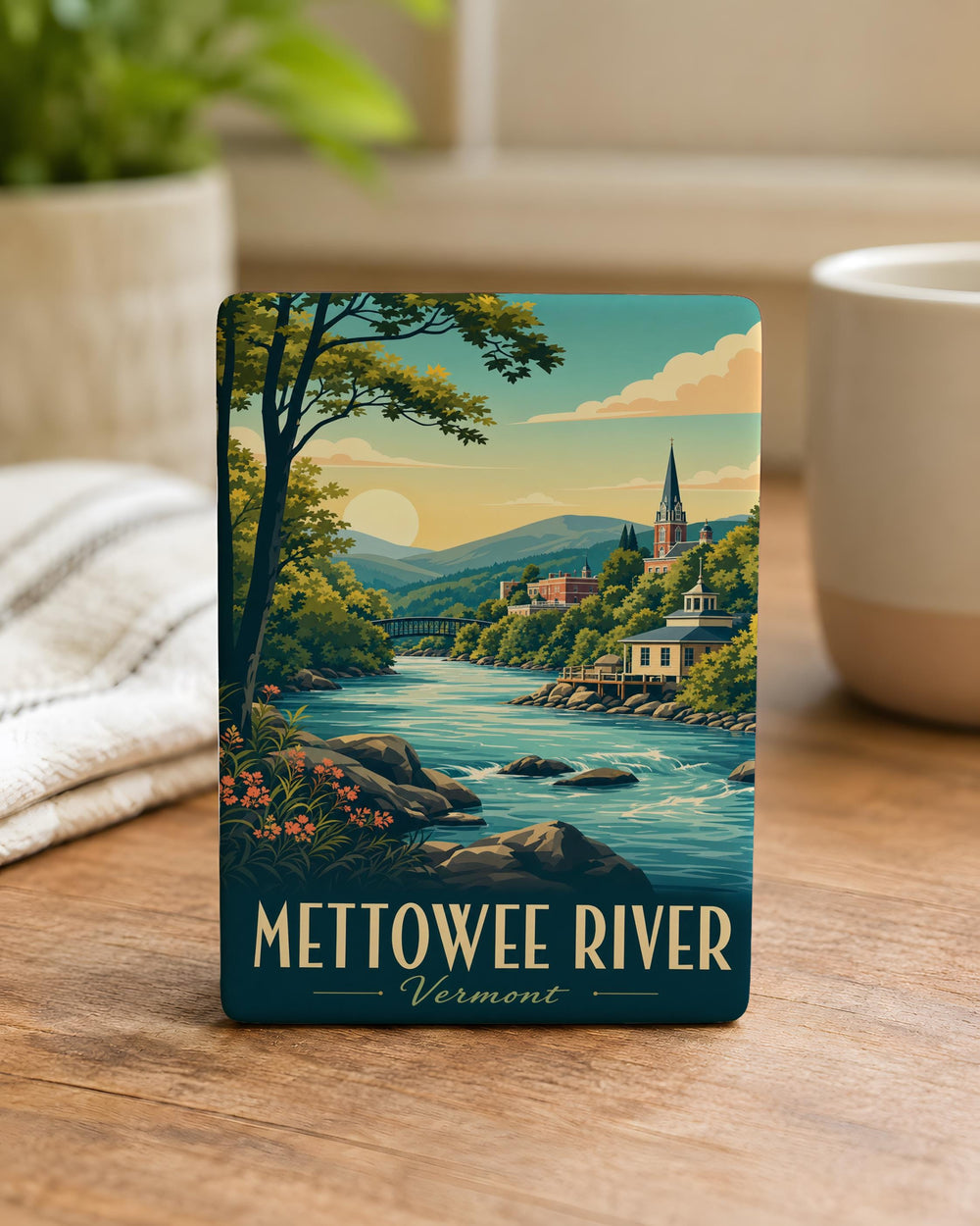 Mettowee River Fridge Magnet, Vermont River Landmark Souvenir, Nature and Outdoors Gift