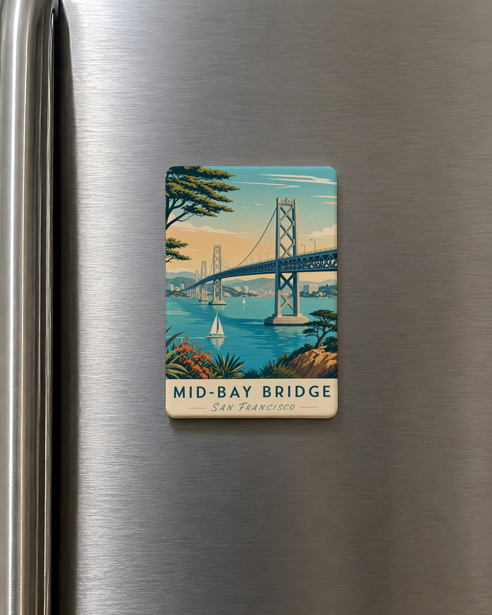 Mid-Bay Bridge Fridge Magnet, Florida Coastal Bridge Souvenir, Destin Bridge Landmark Magnet, Travel Keepsake Magnet