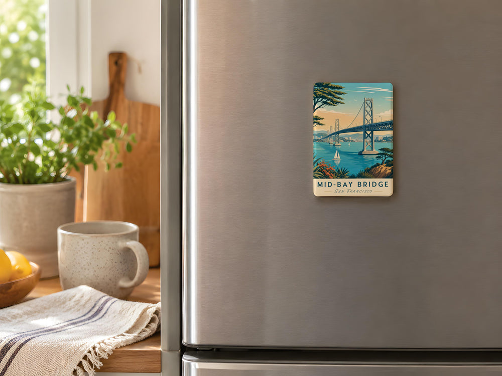Mid-Bay Bridge Fridge Magnet, Florida Coastal Bridge Souvenir, Destin Bridge Landmark Magnet, Travel Keepsake Magnet