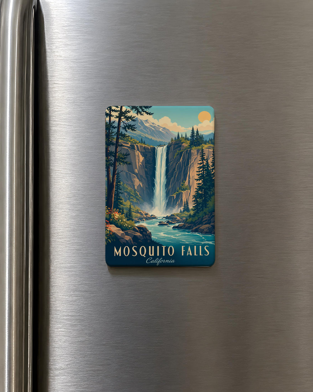 Mosquito Falls Fridge Magnet, Waterfall Nature Souvenir, Outdoor Adventure Travel Keepsake, Hiking Cabin Decor Magnet