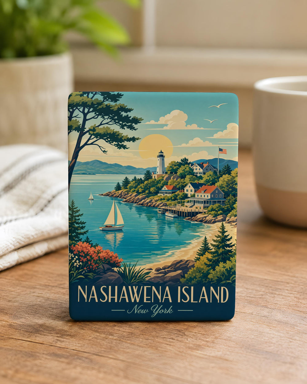 Nashawena Island Fridge Magnet, Massachusetts Coastal Island Souvenir, Vineyard Sound Nautical Travel Keepsake
