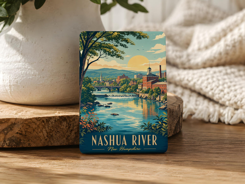 Nashua River Fridge Magnet, Nashua River Massachusetts Souvenir, Scenic River Landmark Keepsake Magnet, Nature Lover Gift