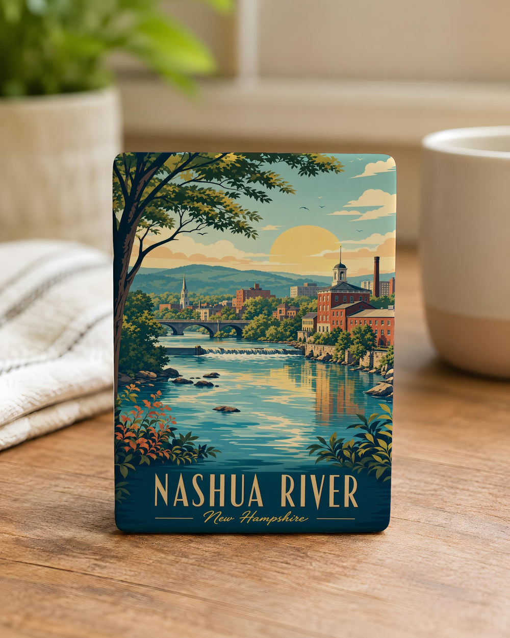 Nashua River Fridge Magnet, Nashua River Massachusetts Souvenir, Scenic River Landmark Keepsake Magnet, Nature Lover Gift
