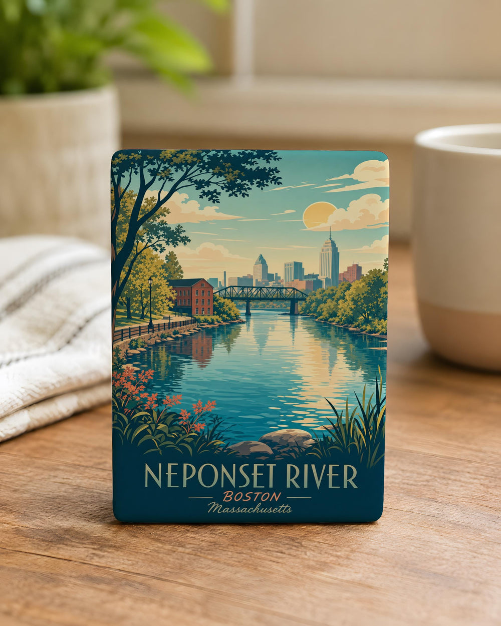 Neponset River Fridge Magnet, Massachusetts River Landmark Souvenir, Boston Area Nature Travel Keepsake Gift