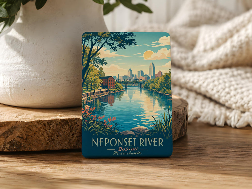 Neponset River Fridge Magnet, Massachusetts River Landmark Souvenir, Boston Area Nature Travel Keepsake Gift