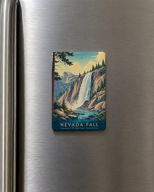 Nevada Fall Fridge Magnet, Yosemite Waterfall Souvenir, Sierra Nevada Nature Landmark Magnet, California Travel Keepsake