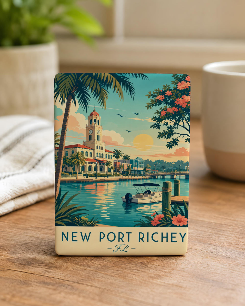 New Port Richey FL Fridge Magnet, Florida Souvenir Magnet, New Port Richey Florida Travel Gift, City Magnet