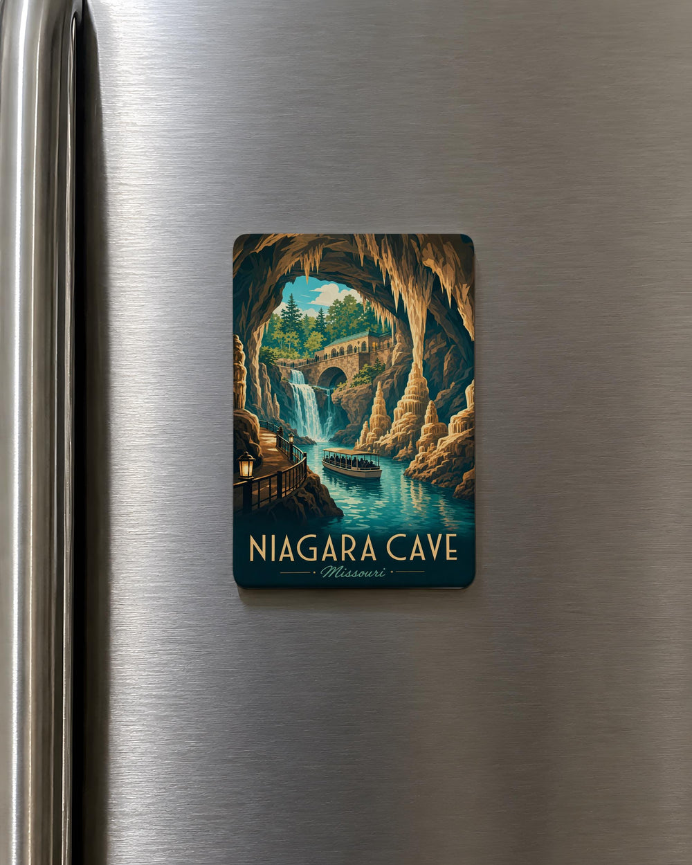 Niagara Cave Fridge Magnet, Minnesota Cave Souvenir Magnet, Underground Cavern Travel Keepsake Refrigerator Magnet