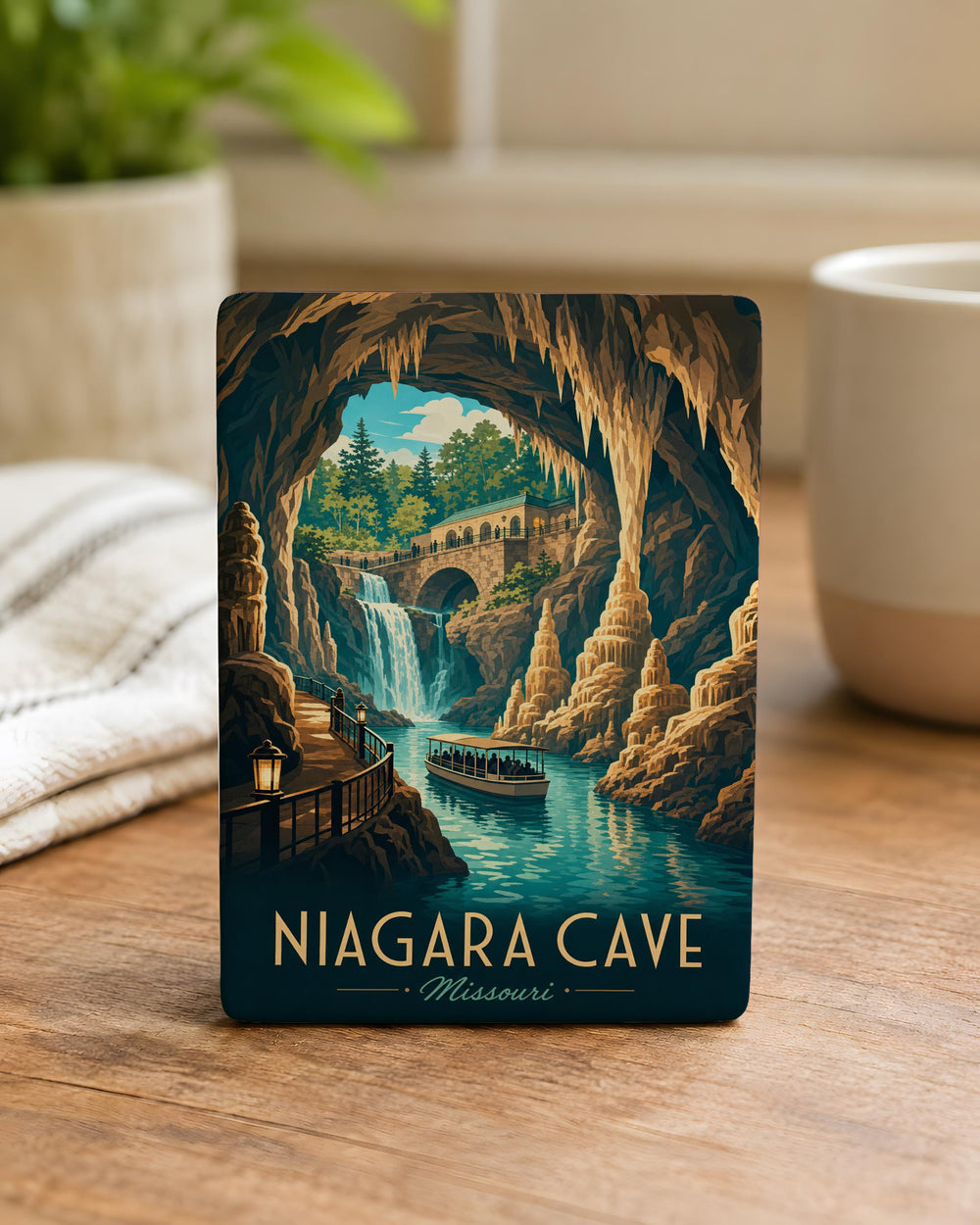 Niagara Cave Fridge Magnet, Minnesota Cave Souvenir Magnet, Underground Cavern Travel Keepsake Refrigerator Magnet