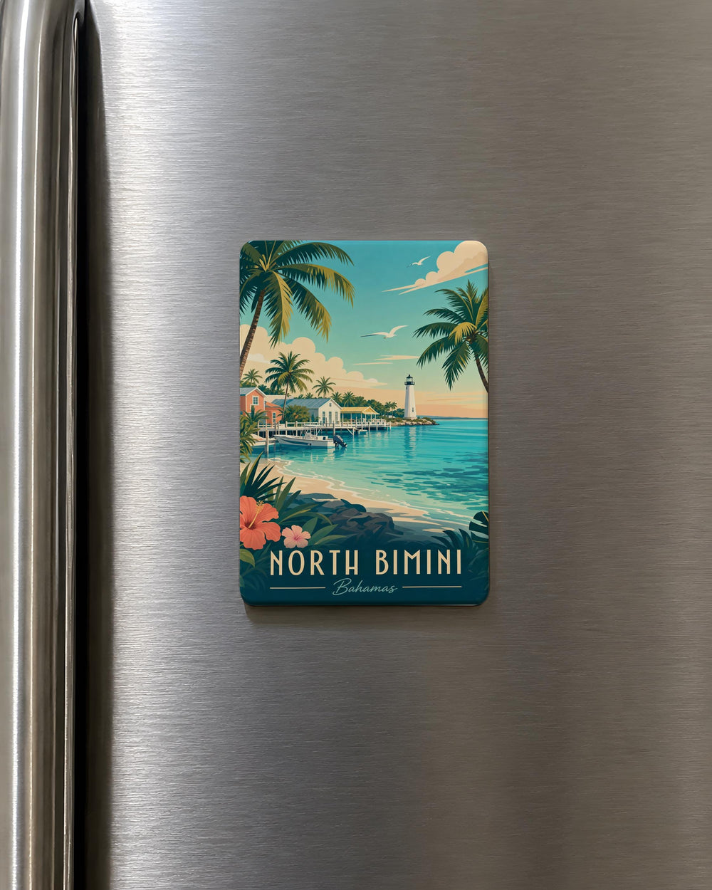 North Bimini Fridge Magnet, Bahamas Island Souvenir, North Bimini Travel Keepsake, Bimini Island Decor Magnet