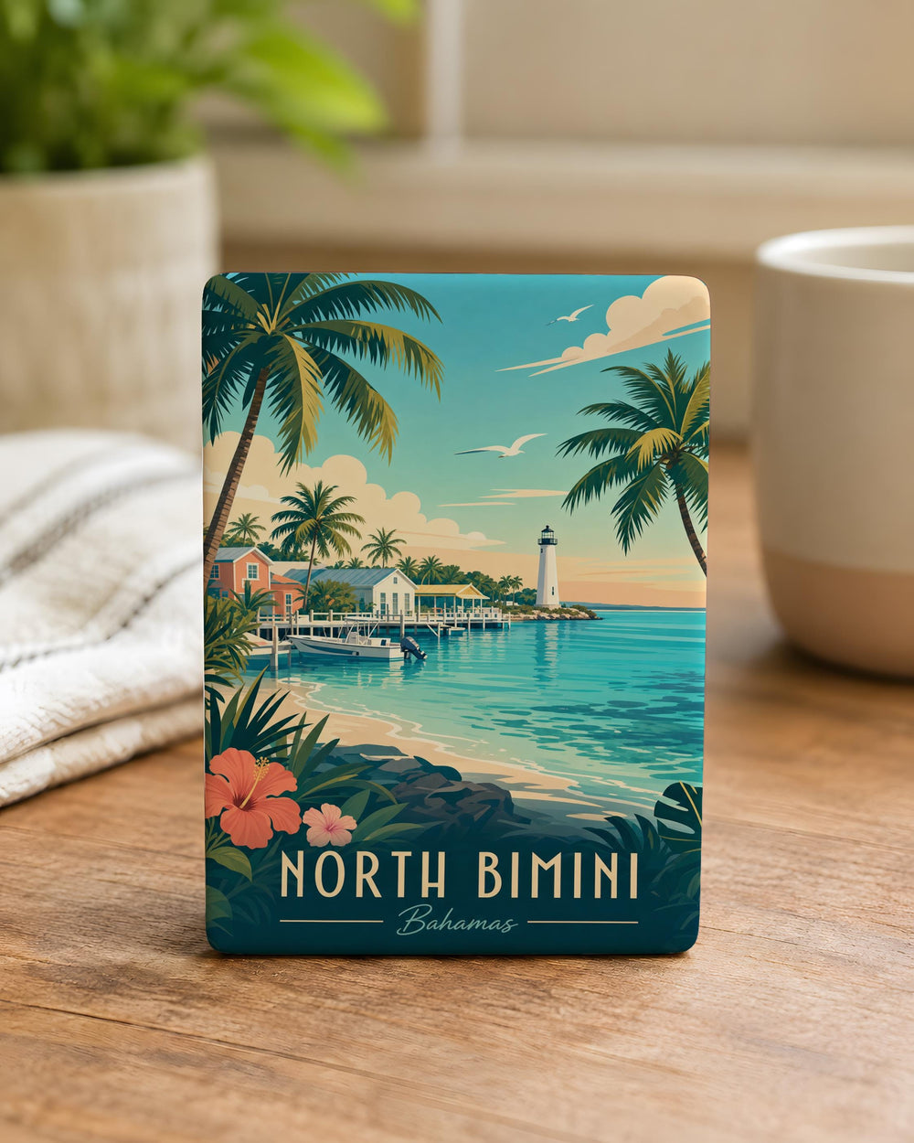 North Bimini Fridge Magnet, Bahamas Island Souvenir, North Bimini Travel Keepsake, Bimini Island Decor Magnet